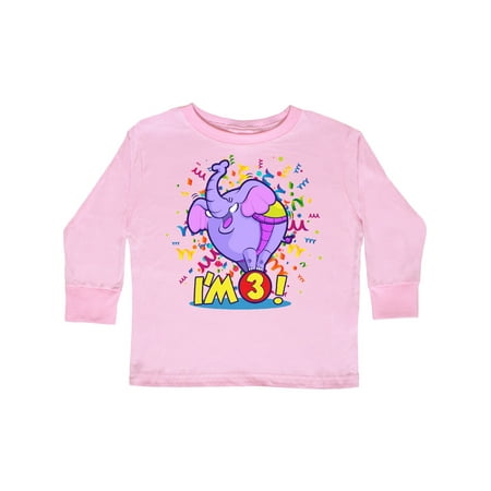 

Inktastic I m 3 Circus Elephant Gift Toddler Boy or Toddler Girl Long Sleeve T-Shirt