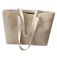 thumbnail image 1 of Bolsa de paja de verano 1pc Bolsa de hombro tejida de gran capacidad Bolsa de asas bonita para las mujeres, 1 of 6