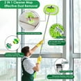 thumbnail image 3 of Nicecastle 2-in-1 Wall Cleaner Mop with 75 inches Long Handle, Ceiling Cleaner Tool Duster for Floor, Window, Wall Cleaning (Green), 3 of 8