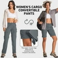 thumbnail image 3 of FEN AI Womens Convertible Hiking Pants Quick Dry Stretch UPF 50 Cargo Pant Zip-Off to Shorts for Travel Fishing Outdoor with Multi Pockets Gray, 3 of 9