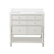 Martha Stewart Cottage 36 in. Vanity from Bedford Collection in White Picket Fence finish