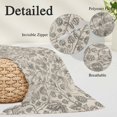 thumbnail image 6 of Vintage Flowers Queen Size Pillow Cover, Pillowcase Protectors with Zipper, Breathable Decorative Throw Pillow Case Cover, Branch Plants Beige Botanical Rustic Pillow Shams for Couch Sofa 20x30Inch, 6 of 8