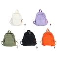 thumbnail image 4 of Backpack Solid Color Replacement Zipper Breathable Dual Strap Simple Style Large Capacity Polyester Lining Schoolbag Orange, 4 of 7