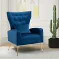 thumbnail image 5 of Tufted Upholstered Velvet Armchair for Living room, Bedroom, Dark Blue, 5 of 6
