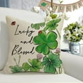 thumbnail image 5 of St. Patricks Decorative Throw Pillow Covers 18x18 Set of 4, Shamrock Clover Lucky Blessed Pinch Me Black Spring Outdoor Pillowcase, Home Sweet Home Irish Holiday Cushion Case Home Decor, 5 of 6