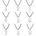thumbnail image 2 of HIJONES Unisex Stainless Steel Novetly Arabic Numerals Pendant Necklace Short Silver Titanium Chocker Chains 8, 2 of 3