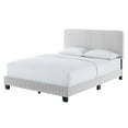 thumbnail image 1 of Tufted Platform Bed Frame, King Size, Velvet, Light Grey Gray, Modern Contemporary Urban Design, Bedroom Master Guest Suite, 1 of 8