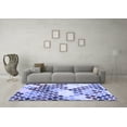 thumbnail image 3 of Ahgly Company Machine Washable Indoor Round Abstract Blue Contemporary Area Rugs, 8' Round, 3 of 4