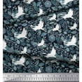 thumbnail image 3 of Soimoi Polyester Crepe Fabric Leaves,Floral & Princess Cat Bird Decor Fabric Printed Yard 42 Inch Wide, 3 of 3