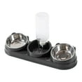thumbnail image 3 of 3 in 1 Dog Cat Bowls Set with Stainless Steel and PP Material Raised Design for Easy Feeding and Drinking, 3 of 9