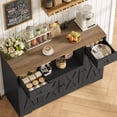 thumbnail image 4 of Homfa Kitchen Buffet Cabinet with Microwave Shelf, 47" W Sideboard with Charging Station, Microwave Coffee Buffet for Kitchen Dining Room, Black, 4 of 9