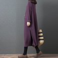 thumbnail image 4 of Vestido de mujer, cuello alto, bolsillos laterales, vestido vintage suelto Irfora Vestido de mujer, 4 of 7