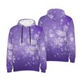 thumbnail image 6 of Bingfone Snowfall Sky White Purple Men's Drawstring Hoodie Long Sleeve Pocket Sweatshirts-Large, 6 of 6