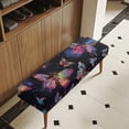 thumbnail image 3 of Psesaysky Galaxy Butterfly Print Seat Cushion Protector, Tight Fit Rectangle Bench Seat Cover Elastic Polyester Spandex Bench Covers for Dining Room, 3 of 9