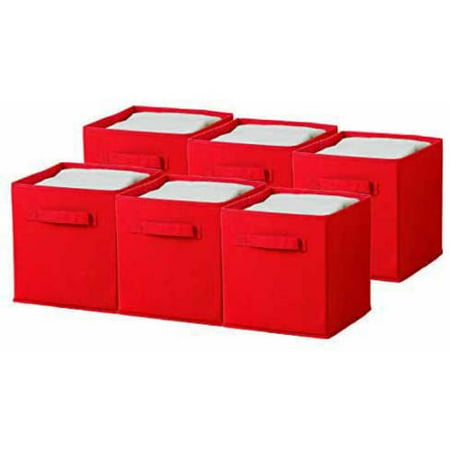 Storage Boxes Baskets - Sorbus Foldable Storage Cube Basket Bin, 6pk, Red
