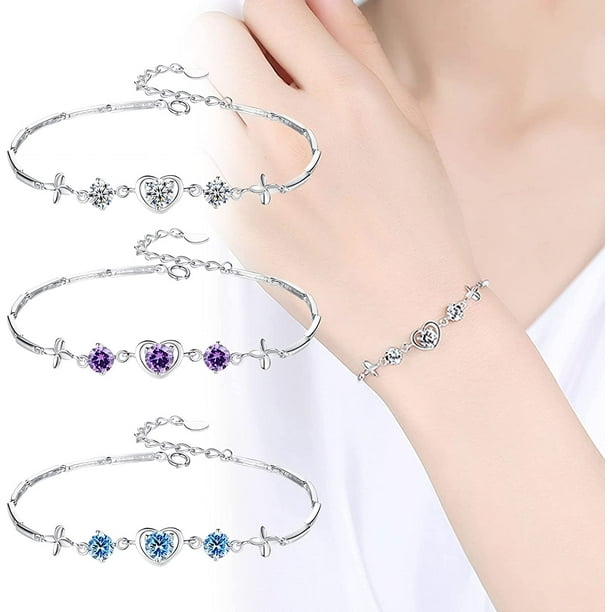 Ladies silver hot sale chain bracelets