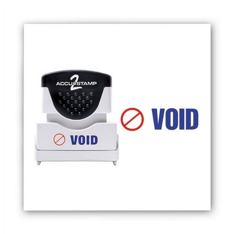Pre-Inked Shutter Stamp, Blue, VOID, 1.63 x 0.5 Pre-Inked Shutter Stamp, Blue, VOID, 1.63 x 0.5