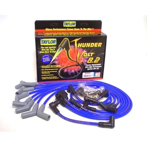 Taylor Wire / Vertex 84658 TAY84658 THUNDERVOLT 8.2 CUSTOM 8 CYL BLUE Fits select: 1985-1992,1996 FORD F150