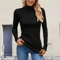 thumbnail image 2 of Women's Classic-Fit Lightweight Long-Sleeve Turtleneck Sweater, High Neck Knit Pullover Sweater Soft Warm - Casual Winter Comfortable Blouse Cozy Everyday, 2 of 5