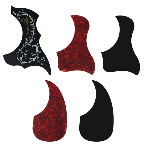 5pc Guitar Pickguard,Acoustic & Classical Guitar Pick Guards, Hummingbird and Water Shaped Self Adhesive