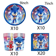 Soniccs Birthday Party Decorations Tableware Set Paper Cup Napkin Cake Topper for Kids Boy Party gifts Baby Shower Supplies