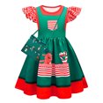 thumbnail image 5 of LUOGENLI Girls Dresses Size 10-12 Toddler Kids Girls Cute Christmas Cartoon Prints Party Princess Dress Girls' Dresses White 10 - 12 Girls Dresses Green 18-24 Months, 5 of 8