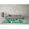 thumbnail image 3 of Ahgly Company Indoor Square Abstract Turquoise Blue Modern Area Rugs, 5' Square, 3 of 4