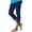 Navy, variant on Womens Stretch Capri Leggings Elastic Waist 3/4 Length Yoga Pants Solid Base Layer Trousers for Workout Running and Everyday Casual Wear