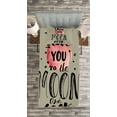 thumbnail image 3 of Ambesonne I Love You Quilted Bedspread Set 2 Pcs, My Valentine Romance, Twin Size, Beige Black Pale Pink, 3 of 3
