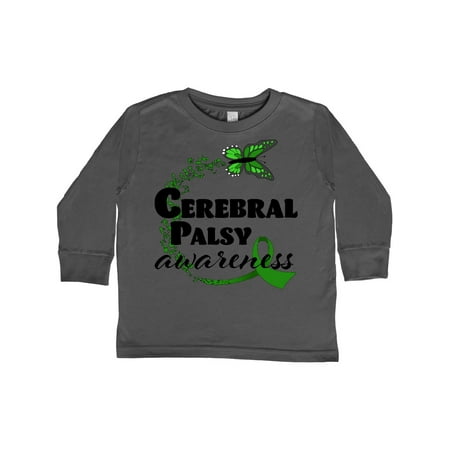

Inktastic Cerebral Palsy Awareness with Green Butterfly and Ribbon Gift Toddler Boy or Toddler Girl Long Sleeve T-Shirt