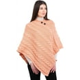 thumbnail image 2 of Aran Isle Ladies Irish Aran Cable Knit Buttoned Poncho- 100% Virgin Wool, 2 of 4