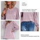 thumbnail image 5 of Camisa de manga larga para mujer Manga larga de soplo Manga larga Cuello en V Color puro Mujer Camisetas básicas para mujeres Luz púrpura S, 5 of 6