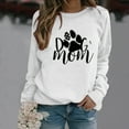 thumbnail image 2 of Lilgiuy Discount Dog Paw Mom Print Sweatshirts Women Long Sleeve Pullover Tops Casual Blouse Elbow Patch Loose Fit Tunic, 2 of 6