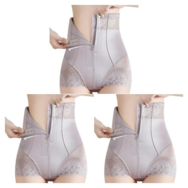 Wweixi Nylon Instant Effect With Hi-Waist Belly Control Body Shapers Underwear Easy gray purple M 3Set