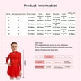 thumbnail image 7 of iEFiEL Girls Long Sleeve Dance Skirted Leotard Figure Ice Skating Gymnastics Leotard Dress Ballerina Dancewear Purple 14, 7 of 7