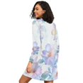 thumbnail image 2 of FORMRS Womens Long Sleeve Nightgowns Crew Neck Sleep Shirt Soft Pajamas Sizes S-3XL, Pastel Flower Pattern, 2 of 8