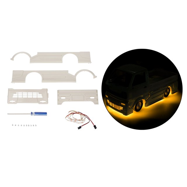 Actualización de cerco del cuerpo Carcasa del cuerpo para per per per 1:10 4WD RC Camión Coche Piezas de repuesto modificadas DIY Accesorio amarilla Hugo cerco de carrocería de coche rc