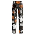 thumbnail image 5 of Pajama Pants Women Halloween Ghost Print Soft Stretch Drawstring Comfy Lounge Bottoms, 5 of 5