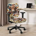 thumbnail image 5 of FKELYI Office Chair Cover Daisy Highland Cow American Flag Print Armchair Protective Slipcover Removable Swivel Gaming Computer Chair Cover for Home Office Decoration, 2 Pcs, 5 of 7