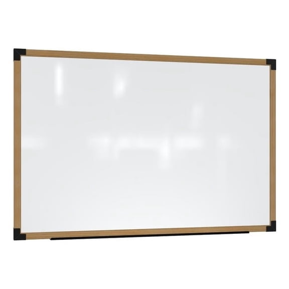 Ghent Prest Wall Whiteboard Magnetic Driftwood Oak Frame2 x 3ft