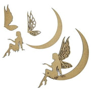 Moon Fairies - Laser Cut Chipboard Embellishments for Scrapbooking, Card Making and Mixed Media Projects - 8 Pieces