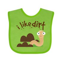 Inktastic I Like Dirt Earthworm Boys or Girls Baby Bib