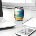 thumbnail image 3 of 12oz Stemless Wine Tumblers Colorful and Grey Abstract Art Artwork Vacuum Insulated Stainless Steel Travel Tumbler Cups Mug with Lid and Straw for Champaign,Cocktail,Beer with Cleaning Brush, 3 of 5