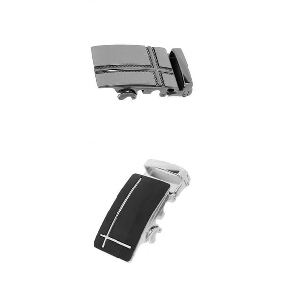 2pcs Metal Automatic Lock Ratchet Leather Belt Buckle 4cm Width