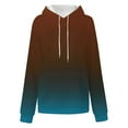 thumbnail image 3 of Dazajoo Plus Size Sweatshirts for Women Long Sleeve Oversized Gradient Color Pullover Hoodies with Pocket 2024 Winter Womens Loose Drawstring Hooded Tops Deals of Today,Brown,M, 3 of 5