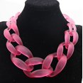 thumbnail image 1 of Rosa rojo Vintage resina Lackingone acrílico Collar grueso gargantilla declaración babero cadena collar colgantes, 1 of 1