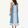 thumbnail image 4 of Light Royal Blue Sleeveless Spaghetti Strap Dresses for Ladies Scoop Neck Maxi Long Formal Date Night Evening Gowns Elegant Festival Brunch Dresses Homecoming Dresses Juniors L, 4 of 9