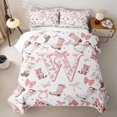 thumbnail image 2 of Erosebridal Western Monogrammed W Bed Spread Queen, Cute Western Boot Bowknot Queen Coverlet Set for Girls, 3pcs, 2 of 7