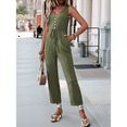 thumbnail image 6 of Womens Jumpsuits Dressy Summer Sleeveless U-Neck Casual Wide Leg Long Pants Rompers 2025 Green L, 6 of 7