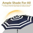 thumbnail image 5 of Sunnydaze Striped 9' Navy Blue Patio Umbrella, 5 of 11